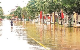Thái Nguyên nhiều tuyến phố bị ngập sâu