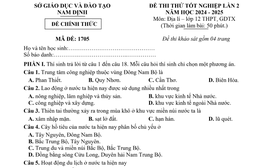 Đề thi thử tốt nghiệp trung học phổ thông môn Địa lí (lần 2) của Nam Định