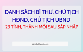 Bí thư Đảng uỷ, Chủ tịch HĐND, UBND 23 tỉnh, thành mới