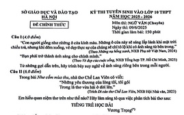 Đề thi chuyên Văn vào lớp 10 Hà Nội năm 2025