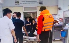 Cháu bé bị chấn thương vùng đầu lúc chống bão số 5 được Công an Nghệ An kịp thời đưa đi cấp cứu