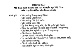 Mã định danh điện tử của Hội Khuyến học Việt Nam trên trục liên thông văn bản quốc gia