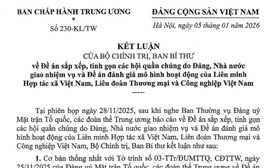 Kết luận của Bộ Chính trị, Ban Bí thư về 29 hội quần chúng do Đảng, Nhà nước giao nhiệm vụ 