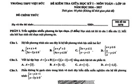 Đề kiểm tra giữa học kỳ 1 môn Toán lớp 10 của Trường Trung học phổ thông Việt Đức