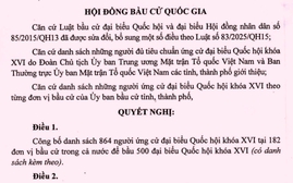 Nghị quyết công bố danh sách chính thức những người ứng cử đại biểu Quốc hội Khoá XVI