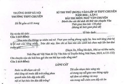 Đề thi thử vào lớp 10 môn Ngữ văn của Trường Trung học phổ thông chuyên Đại học Sư phạm Hà Nội