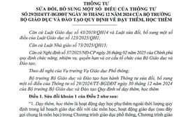 Thông tư 19/2026/TT-BGDĐT sửa đổi, bổ sung quy định về dạy thêm, học thêm