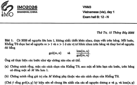 Đề thi Olympic Toán quốc tế 2026 (ngày 1)