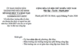 Thành phố Hồ Chí Minh hướng dẫn tổ chức các khoản thu ngoài học phí