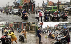 Triều cường dâng cao, nhiều nơi ở Thành phố Hồ Chí Minh ngập sâu