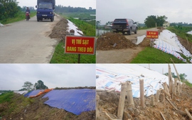 Thanh Hóa: Sụt lún mái đê tả sông Mã đoạn qua xã Hoằng Đại đe dọa 29.000 người dân