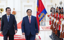 Lễ đón chính thức Thủ tướng Chính phủ Phạm Minh Chính thăm Campuchia: Trang trọng, nồng nhiệt