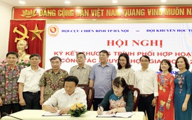 Ký kết chương trình phối hợp hoạt động giữa Hội Khuyến học và Hội Cựu chiến binh Hà Nội 