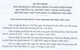 Quyết định số 223/QĐ-KHVN về Quy chế hoạt động của Ban chấp hành thường vụ, thường trực Trung ương Hội Khuyến học Việt Nam