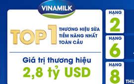 Tăng ngoạn mục 18% về giá trị, thương hiệu Vinamilk dẫn đầu các bảng xếp hạng lớn ngành sữa