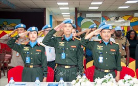 3 sĩ quan Công an Việt Nam được Phái bộ UNMISS trao Huy chương Gìn giữ Hòa bình