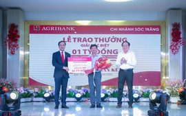 Agribank trao thưởng giải đặc biệt 1 tỷ đồng cho khách hàng gửi tiền tại Sóc Trăng
