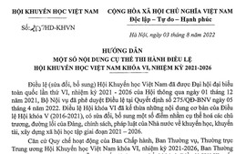 Hội Khuyến học Việt Nam hướng dẫn thi hành điều lệ Hội khoá VI, nhiệm kỳ 2021-2026