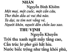 Đề Ngữ văn 12: Viết văn bản nghị luận so sánh đánh giá hình tượng ẩn sĩ qua 2 bài thơ "Nhàn" và "Thu vịnh"