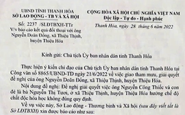 Sở Lao động - Thương binh và Xã hội Thanh Hoá nhiều lần ra văn bản bảo vệ cái sai