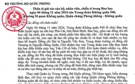 Đại tướng Phan Văn Giang khen ngợi 2 phi công kịp thời xử lý tình huống rơi máy bay ở Bình Định