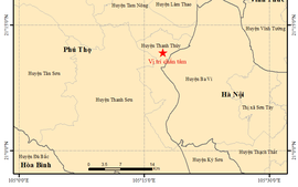 Động đất độ lớn 3.3 tại Phú Thọ