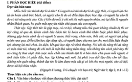 Mấu chốt của thành đạt - gợi ý làm bài thi Ngữ văn tham khảo