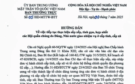 Hướng dẫn 05/HD-MTTW-BTT: Giảm ít nhất 20% nhân sự từ 2026 trong các Hội quần chúng