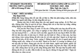 Đề khảo sát môn Ngữ văn 12: Hoàn thiện bản thân từ những thiếu sót
