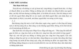 Đề thi thử tốt nghiệp môn Ngữ văn: Phải biết công nhận ưu điểm của người khác