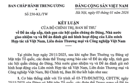 Kết luận của Bộ Chính trị, Ban Bí thư về 29 hội quần chúng do Đảng, Nhà nước giao nhiệm vụ 