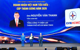 Tổng giám đốc EVNHCMC Nguyễn Văn Thanh được vinh danh "Doanh nhân Việt Nam tiêu biểu - Cúp Thánh Gióng" năm 2026