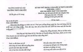 Đề thi thử vào lớp 10 môn Văn của Trường Trung học phổ thông chuyên Đại học Sư phạm Hà Nội