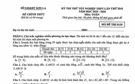 Đề thi thử tốt nghiệp trung học phổ thông năm 2026 môn Toán của Sơn La