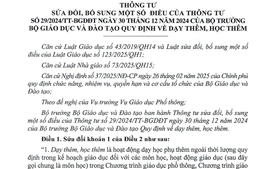 Thông tư 19/2026/TT-BGDĐT sửa đổi, bổ sung quy định về dạy thêm, học thêm