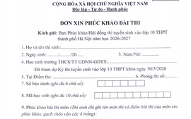 Mẫu đơn phúc khảo điểm thi lớp 10 Hà Nội năm 2026