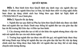 111 ngành đào tạo khoa học cơ bản, kỹ thuật then chốt và công nghệ chiến lược được cấp học bổng