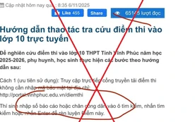 Sở Giáo dục và Đào tạo Vĩnh Phúc cảnh báo thông tin sai sự thật về tra cứu điểm thi vào lớp 10