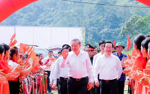 Tổng Bí thư Tô Lâm dự lễ khởi công trường phổ thông nội trú liên cấp ở Nghệ An