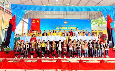 Lào Cai khởi công xây dựng mới một công trình Trường Tiểu học thường xuyên bị ngập vào mùa mưa