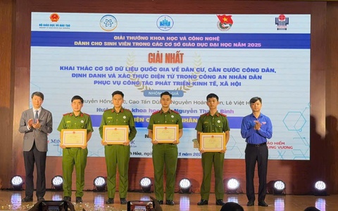 Học viện Cảnh sát nhân dân có 4 công trình giành Giải thưởng Khoa học và Công nghệ dành cho sinh viên