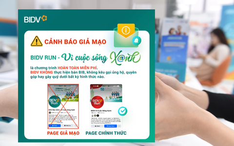 Fanpage giả BIDV xuất hiện, người dùng cần cảnh giác
