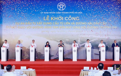 Thủ tướng Phạm Minh Chính phát lệnh khởi công cầu Tứ Liên (Hà Nội)