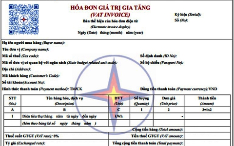 Mẫu hoá đơn tiền điện mới của EVN