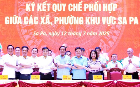 6 phường, xã khu vực Sa Pa ký kết quy chế phối hợp phát triển du lịch và phòng chống thiên tai, cháy rừng