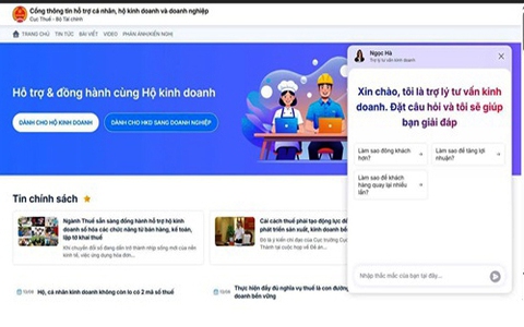 Cổng thông tin hỗ trợ cá nhân, hộ kinh doanh và doanh nghiệp về thuế
