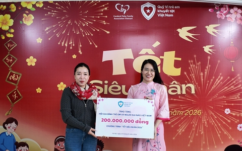 Chương trình "Tết Siêu nhân 2026" lan tỏa yêu thương tới trẻ bại não