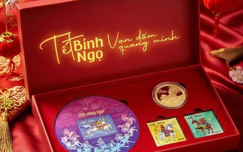 Cùng ngắm bộ tem ‘Tết Bính Ngọ’ và xu ‘Nhật Mã Phi Vân’