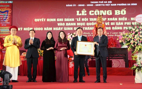 Công bố quyết định ghi danh Lễ hội Tam giáp vào danh mục quốc gia Di sản văn hóa phi vật thể