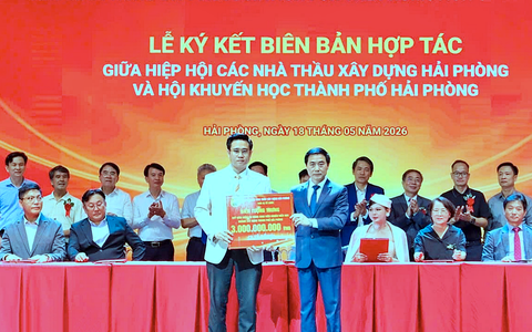 Hội Khuyến học và Hiệp hội nhà thầu xây dựng Hải Phòng ra mắt chương trình "Ươm mầm tài năng"